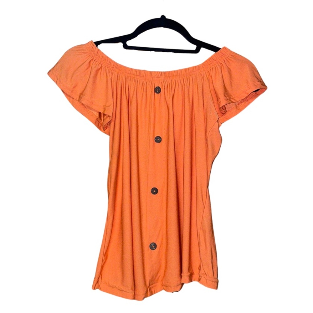 Love Off The Shoulder Blouse - Orange- Size M
